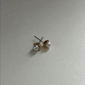 Francesca's Collections Gold and White Drop Earrings-never worn